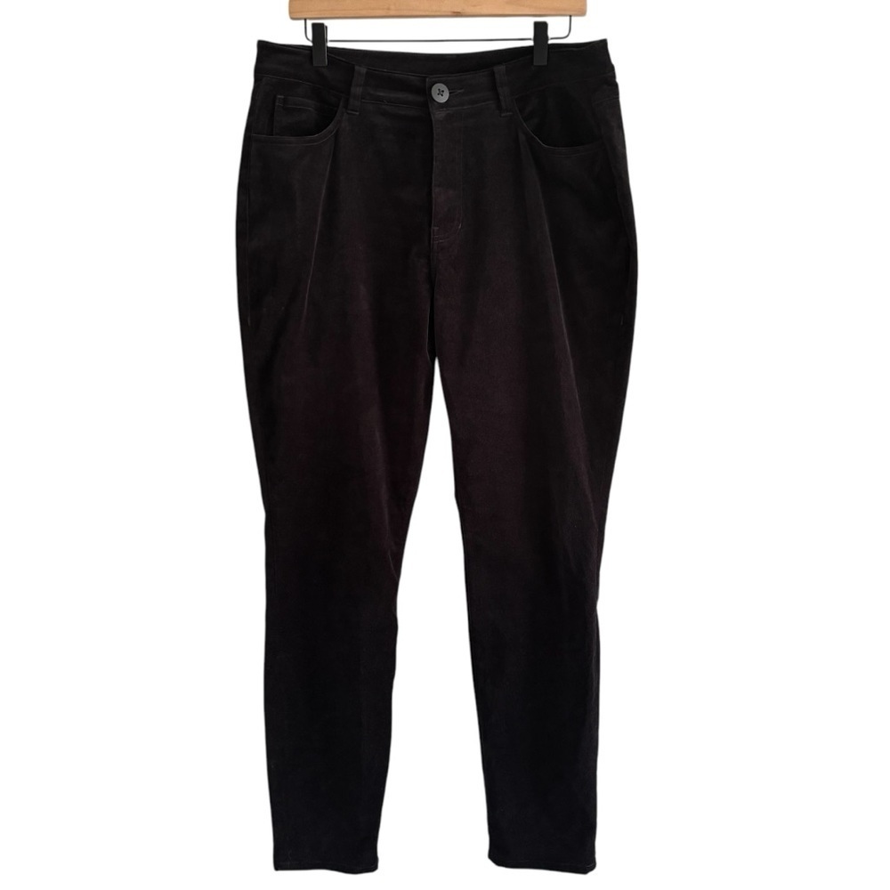 Cabi Gala Velvet High Rise Black Pants Stretch Office Workwear Casual Size 12